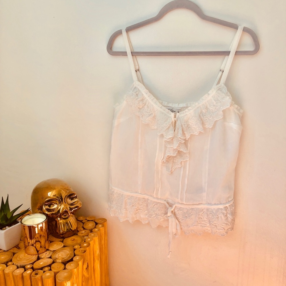 Abercrombie & Fitch ruffle pearls top